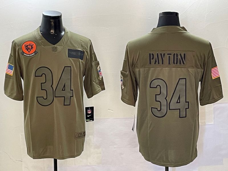 Men Chicago Bears #34 Payton Green 2024 Nike Limited NFL Jersey style 0108